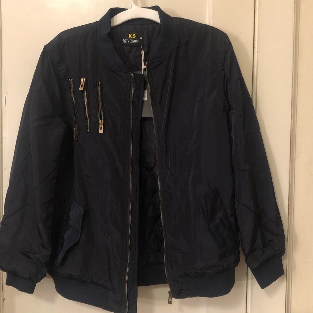 NWT Bomber basic jacket arm pocket 100% polye